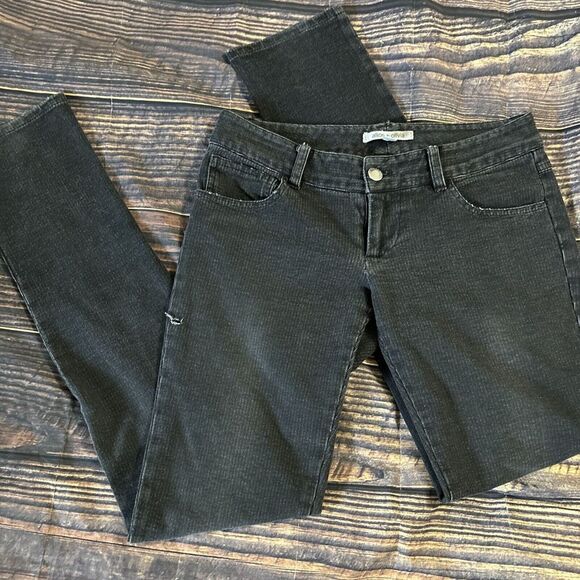 Alice + Olivia Denim - Alice & Olivia Jeans Womens 2 Black Denim Jean Skinny Low Rise Dark Wash W/flaw